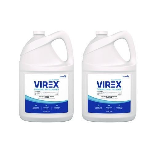 Diversey 540557 Virex Disinfectant Cleaner, Lemon, 1 Gal, 2/Carton