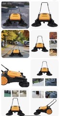 26″ Handpush Sweeper Industrial Walk-behind Floor Board Sweeping Cleaning Tool