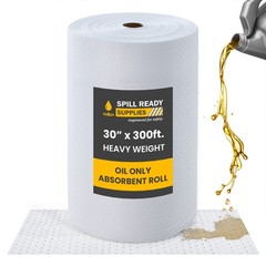 Spill Ready Oil Absorbent Pads Roll 30″ x 300′ -Heavyweight Absorbs Upto 80 gal.