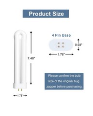 Dichroma Bug Zapper Light Bulb Replacement For 15W Bug Zapper 4-Pin Base Ful