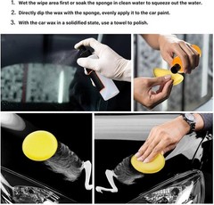 24pcs Car Waxing Polish Foam Sponge Wax Applicator Cleaning Tool Detailing Pads