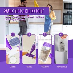 50 Pack Wet Jet Pad Refills for Swiffer Mop Pads, Purple