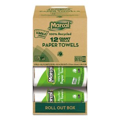 Marcal 6183 11″ x 5.5″ 2-Ply Roll Out Box Kitchen Roll Towels – White 12/CT New