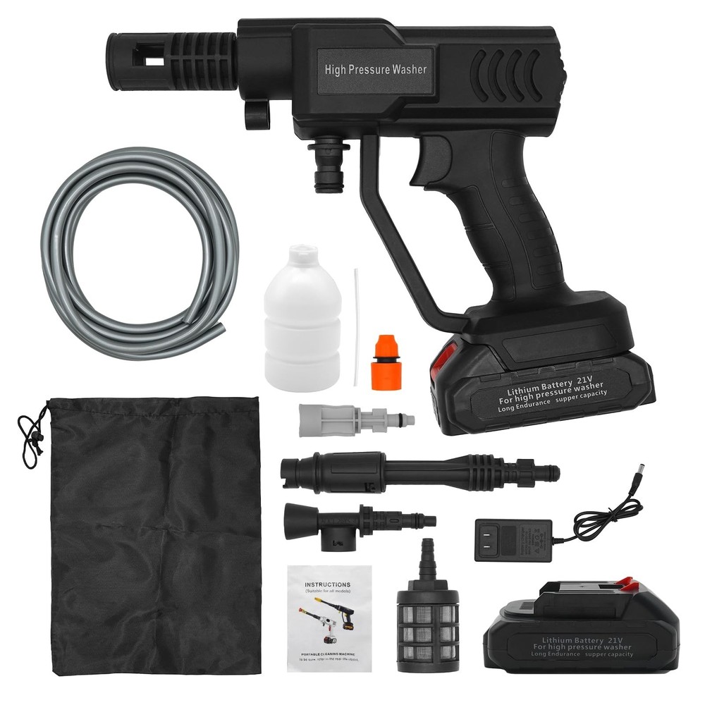Cordless Pressure Washer, Battery Powered Pressure Washer with 5M Hose, Adjus…