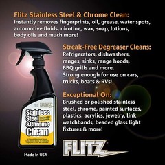 FLITZ Stainless Steel & Chrome Cleaner 32oz/946ml Spray Bottle (See Video)