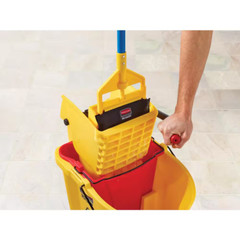 WaveBrake Mop Bucket 4.5 Gal Square Durable Dirty Water Web Molded Plastic Red