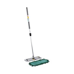Boardwalk® Microfiber Mopping Kit, 18 Mop Head, 35-60Handle, Blue/Green/Gray