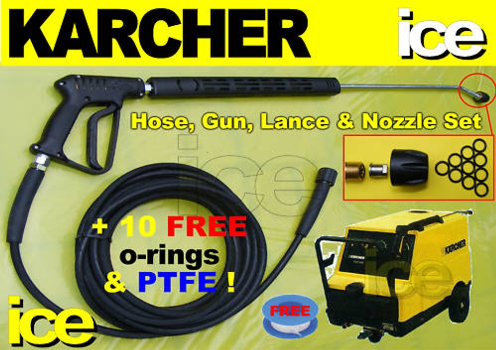 REPLACEMENT 10m HOSE TRIGGER GUN LANCE NOZZLE KARCHER HDS 60 70 580 650 750 755