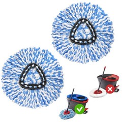 MXZONE Spin Mop Replace Head for O 2pcs 2-Tank Blue, 2-tank Blue