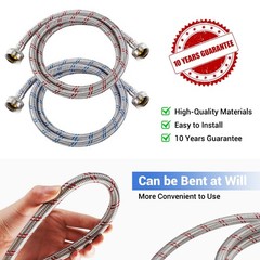 Yejesiy 4 Ft Washing Machine Hoses, 2 Packs Premium 4 Feet, red and blue