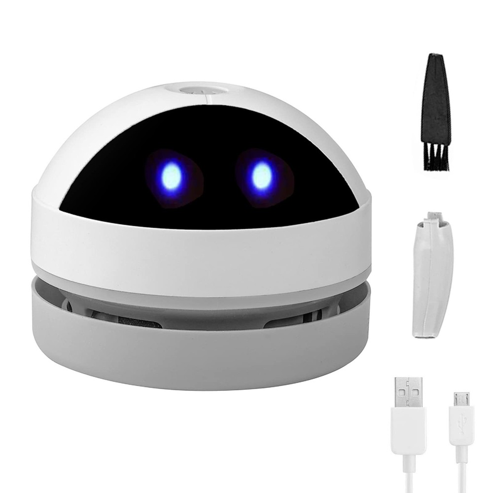 Hallocool Desktop Vacuum Cleaner Mini Desk Portable Dust White