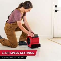 Vacmaster 3 Speed Floor Fan 156W 550CFM Air Mover Utility Blower Fan – AM2
