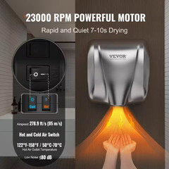 Heavy Duty Commercial Hand Dryer 1300W Automatic High Speed Stainless Steel Warm