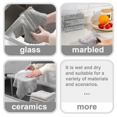 20 Pack Super Absorbent Dish Cloths Coral 9.84 inches x inches, Grey
