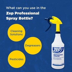 ZEP Professional Sprayer Bottle, 32 oz, Pack of 3, 3 Spray Bottles, White
