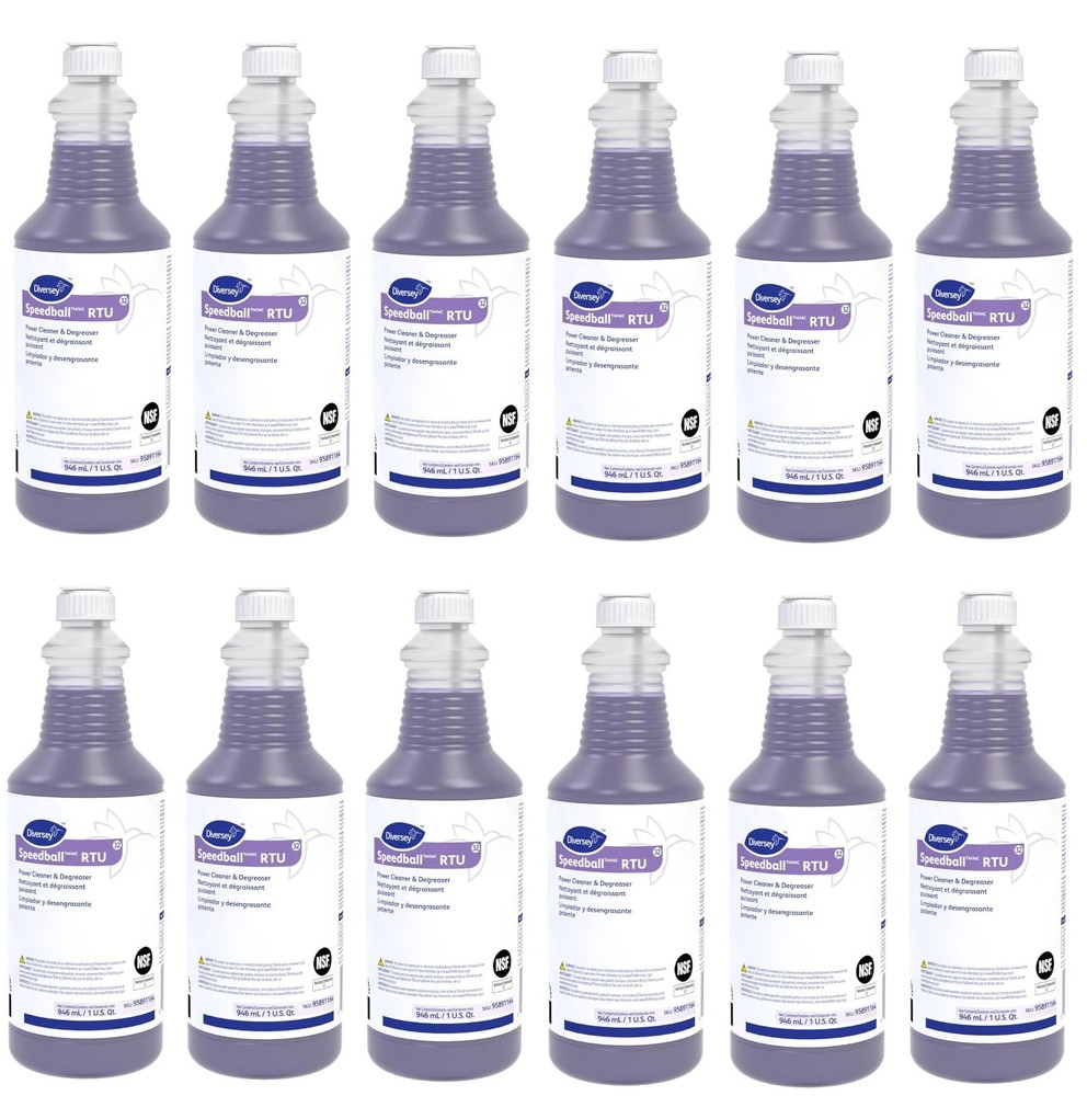 12 Bottles 95891164 Speedball RTU Power Cleaner & Degreaser, Heavy-Duty 1qt each