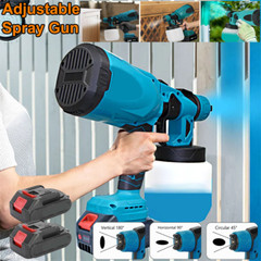 High Pressure Cordless Paint Sprayer Electric Airless HVLP Spray Gun w/2 Battery