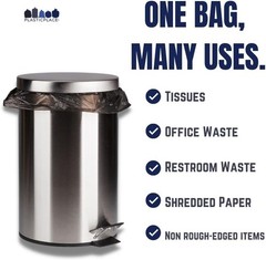 Plasticplace 12-16 Gallon High Density Trash Bags – Black, Case of 1000 Bags