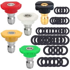 5 Pack Pressure Washer Spray 0.25 inches, red, yellow, green, white, black