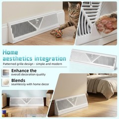 Aremae 2 Pack 18 Inch Baseboard Register – RoundFlow Design for Maximum Air F…