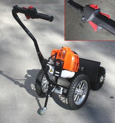 HAND PUSH 52CC GAS POWER BROOM SWEEPER CLEANER DRIVEWAY ARTIFICIAL GRASS SNOW