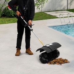 52cc Gas Power Hand Held Sweeper Broom Driveway Turf Artificial Grass Snow Clean