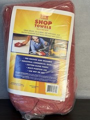 Bulk 100 Premium Red Shop Towels 12×14 Reusable Cotton Blend Industrial Cleaning
