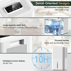 Portable Dehumidifier for Small Room, Bathroom & Closet | 91 OZ Tank | Compac…