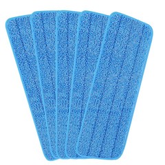 16.5 inch Reusable Mop Pads Microfiber Spray 5 Count (Pack of 1), Blue