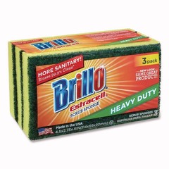Brillo 21031 Estracell 4.5″ x 2.75″ Scrub Sponge – Yellow/Green (8/Carton) New