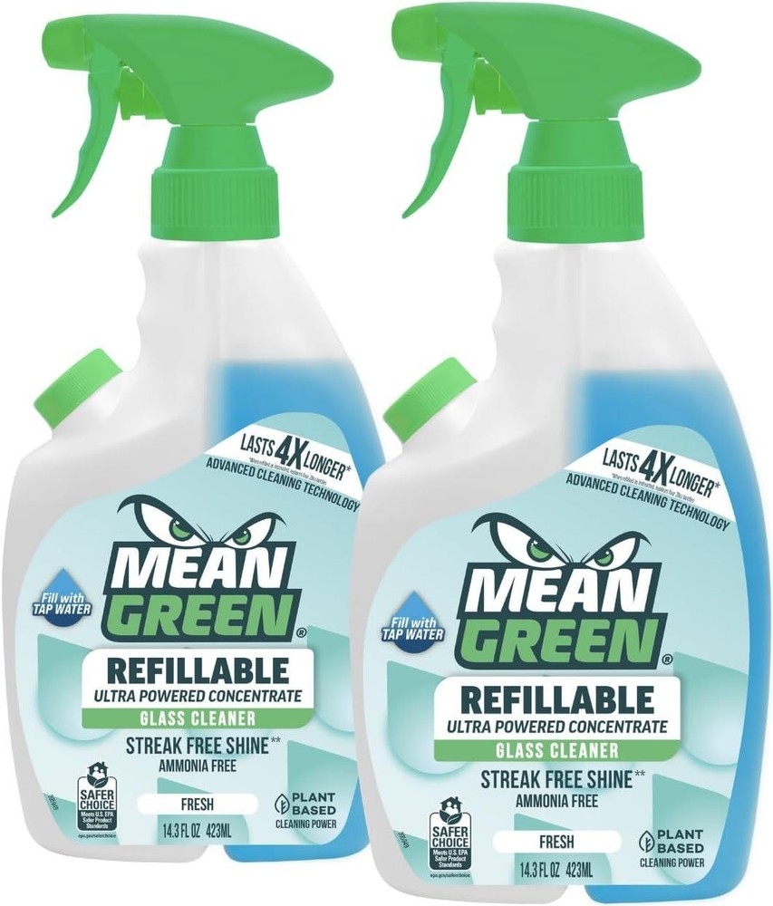 Mean Green Refillable Glass Cleaner Concentrate, 14.3 oz – 396270 (2-PACK)