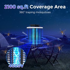 Garuted Bug Zapper Outdoor Mosquito Zapper 3 In 1 Rechargeable Bug Zapper