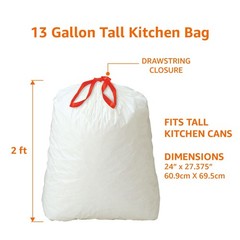 Retailer Basics Tall Kitchen Drawstring Trash Bags Clean Fresh Scent 13 Gallon