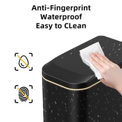 KdbK Bathroom Trash Can with Soft Close Lid, 15L/ 4 GallonRectangular Trash C…