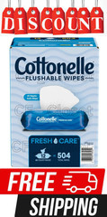 Cottonelle Freshcare Flushable Wipes, 12ct/ 42 Wipes per Pack., Total 504 wipes
