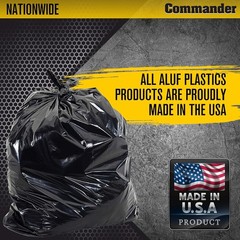 Commander 42 Gallon 4 Mil Black Heavy Duty Trash Bags – 33 X 45 – Pack Of 32 –