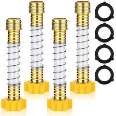 Garden Hose Protector, Flexible Extension Adapter Solid White, Yellow