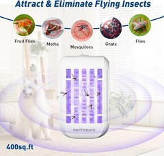 Indoor Bug Zapper, Electric Plug in Flying Insects Mosquito Killer with UV LED L