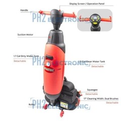 Sanitmax SM430 17″ Walk behind Floor Scrubber Machine,Includes 3 Lithium Battery