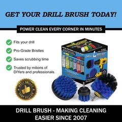 Drillbrush Boat Accessories – Kayak 2in, 4in, 3.5in corner brush, Medium Blue