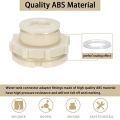 ANPTGHT 1.5″ Female ABS Bulkhead Fitting, Plastic Water Tank 1.5 Inch, Black