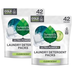 Seventh Generation Laundry Detergent Packs, Ultra 42 Count (Pack of 2), White