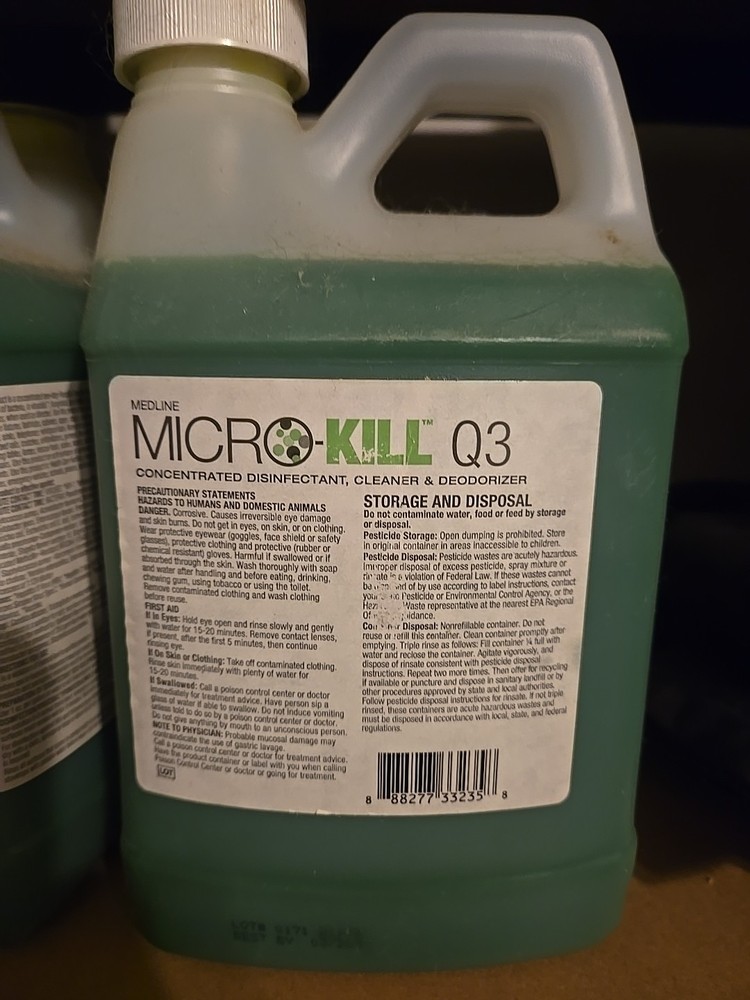 Medline Micro-Kill Q3 Concentrated Disenfectant, Cleaner & Deodorizer 64 Fl Oz