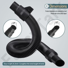 14-37-0105 18v/28v Wet/Dry Vac Hose Assembly for Milwa 18V Vacuum Black