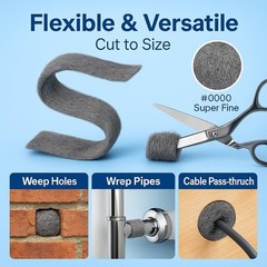 0000 Steel Wool for Mice Control 36 Pack Fine Grade Stainless Steel Wool Filling