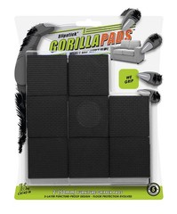 GorillaPads Non Slip Furniture Pads/Floor Gripping 2″ Square 16 Pack, Black