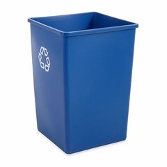 Rubbermaid Commercial Fg395873blue 35 Gal Square Recycling Bin, Open Top,