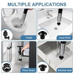Luney Toilet Plunger, Snake Drain Clog Remover Tool, High Pressure Air Drain…
