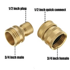 M MINGLE Garden Hose Quick Connect Fitting, Brass