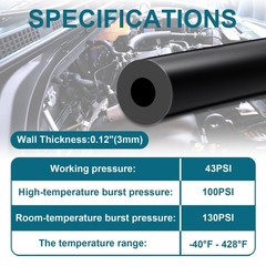SDZONGES Vacuum Hose Automotive, 3/8″”(10mm) ID 3/8″(10mm)-10FT, Black